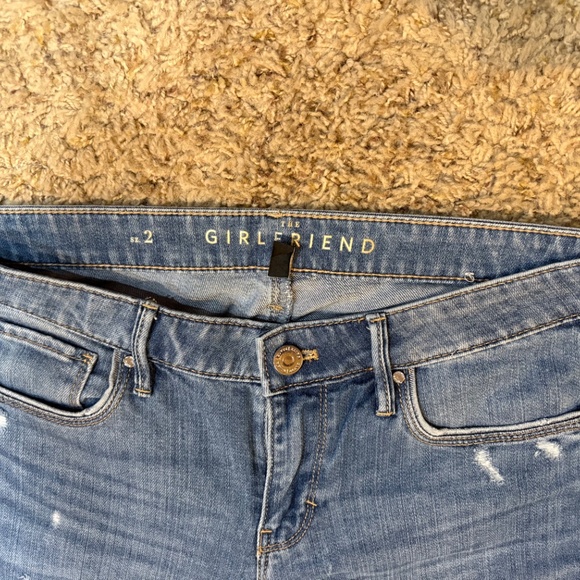 WHBM Jeans Womens 2 Blue The Girlfriend Distressed Light Wash Stretch - Picture 3 of 4